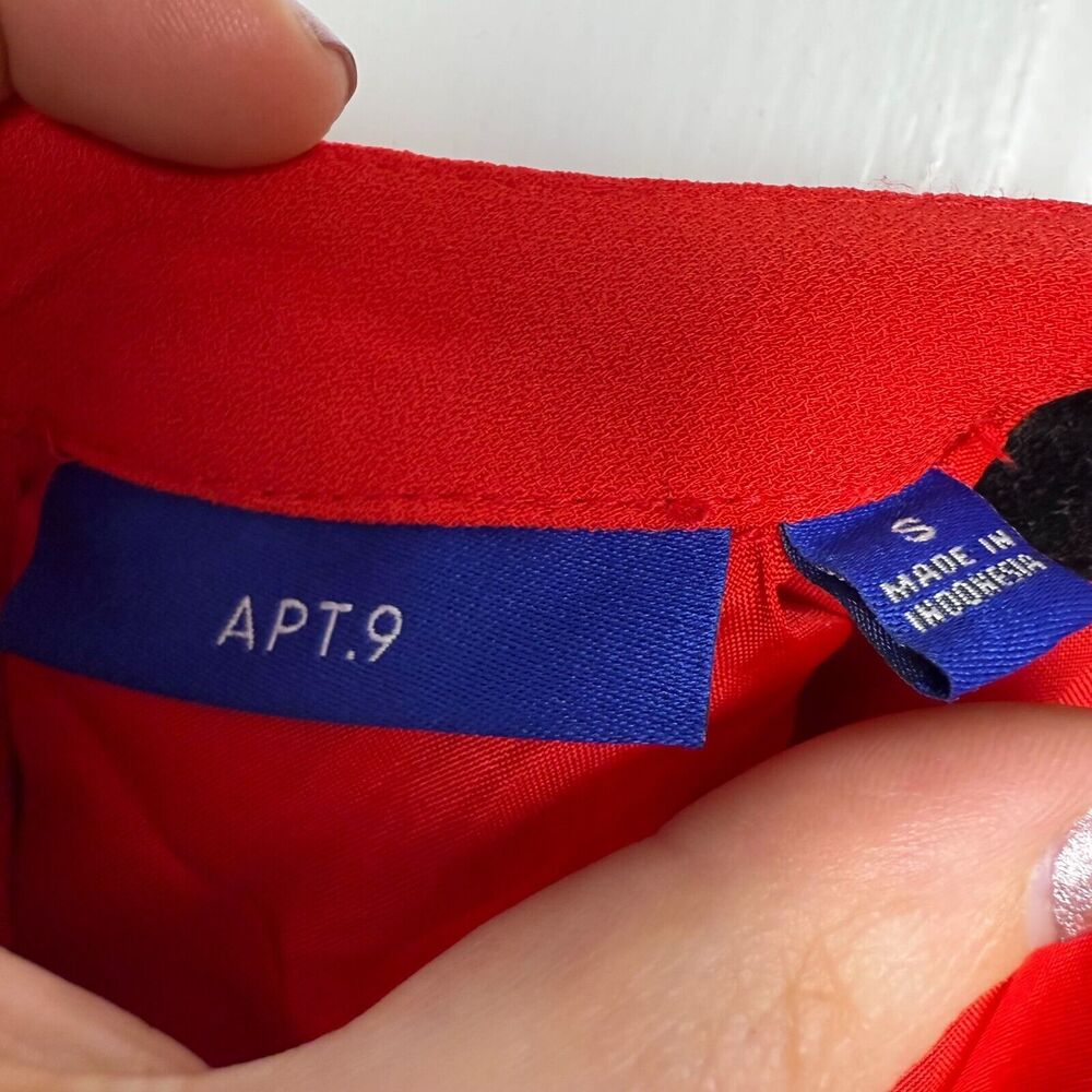 Apt 9 Sheath Dress Womens Small Red Shift Lined Sleeveless Ruffle Valentines - Picture 6 of 7